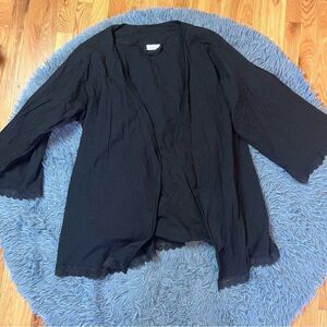 B The Label Black Open Front Kimono Style Cardigan Size XL